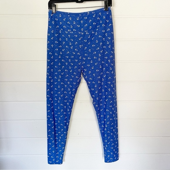 Lularoe High Rise Blue White Anchor Size Tall-Curvy (12-18) - Picture 1 of 4